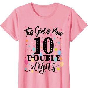 10th Birthday Double Digits Pink Shirt